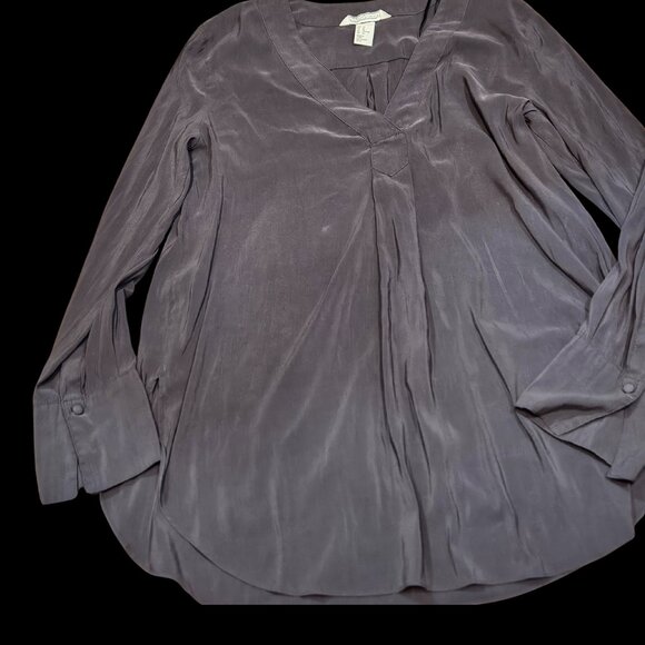 H&M Conscious Long Sleeve Tunic Blouse | US 10 | Charcoal Gray Sustainable Style - Picture 1 of 5